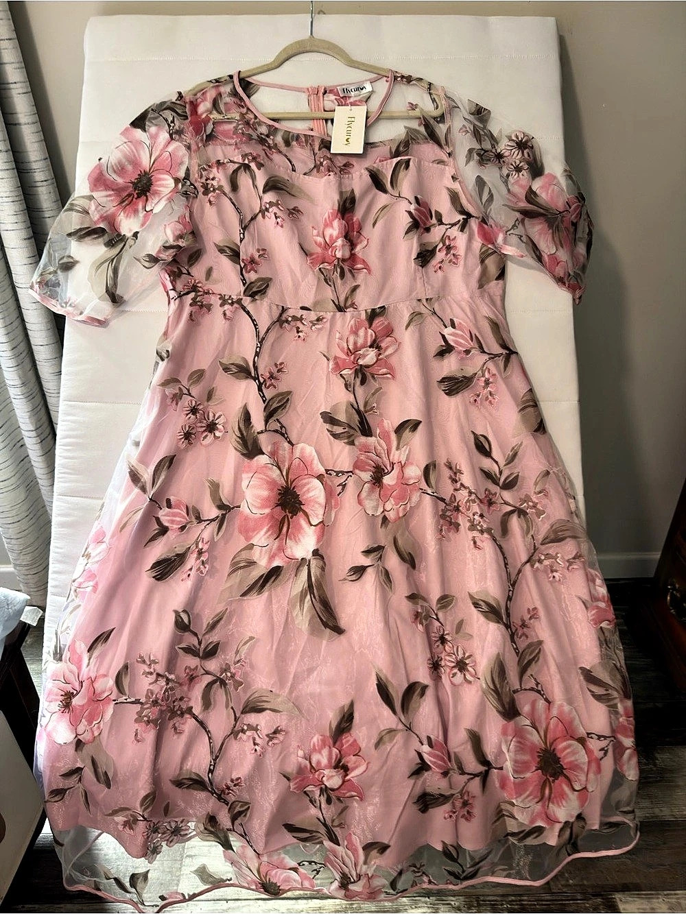 NWT Flycurvy Floral Midi Dress in Pink Mother of bride 3XL